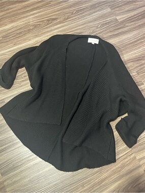 Brochu Walker Black Open-Front Knit Cardigan